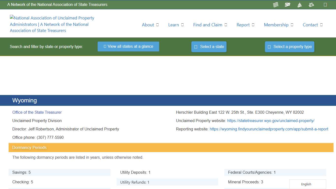 Wyoming – National Association of Unclaimed Property Administrators (NAUPA)