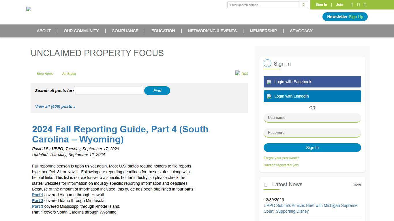2024 Fall Reporting Guide, Part 4 (South Carolina – Wyoming) - Unclaimed Property Professionals Organization